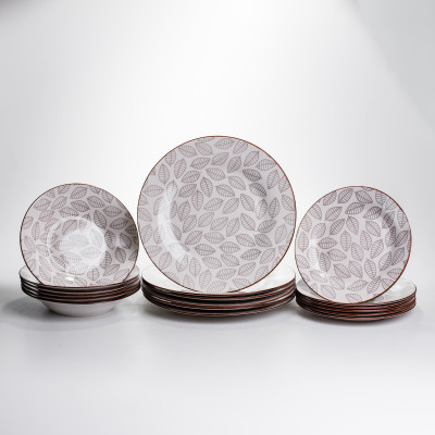 Столовый сервиз Whisper фарфоровый 18 предметов на 6 персон