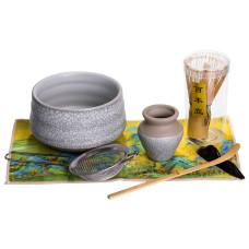 Набор для приготовления чая матча 7 предметов, серый