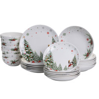 Столовый сервиз фарфоровый Christmas Tree 24 предмета на 6 персон