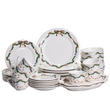Столовый сервиз новогодний фарфоровый ROYAL 32 предмета на 6 персон
