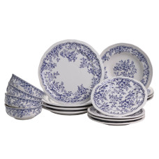 Столовый сервиз фарфоровый Bitossi 16 предметов на 4 персоны, синий
