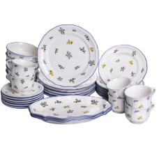 Столовый сервиз Retro Floral фарфоровый 32 предмета на 6 персон