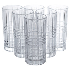 Набор стаканов Praajbo Geometric Glass 6 штук по 300 мл с рельефным узором