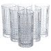 Набір склянок Praajbo Geometric Glass 6 штук по 300 мл з рельєфним візерунком