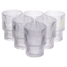 Набор стаканов из толстого стекла Ribbed 6 штук по 200 мл