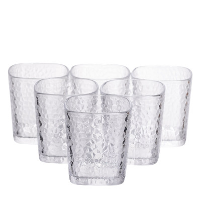 Набор стаканов из толстого стекла 6 штук по 250 мл квадратных, прозрачный