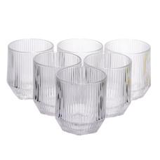 Набор стаканов из толстого стекла 6 штук по 250 мл ребристых