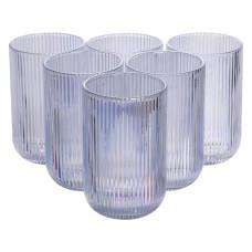 Набор стаканов из толстого стекла 6 штук по 400 мл ребристые, rainbow