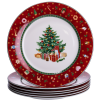 Набір тарілок сервірувальних Christmas порцелянових 6 штук по 26,5 см