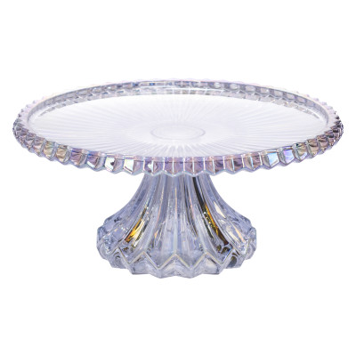 Тортівниця на ніжці із товстого скла 26 см кругла