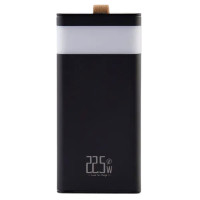 Повербанк LEVINO 30000 mAh з ліхтариком USB-C/USB-A/MicroUSB, чорний
