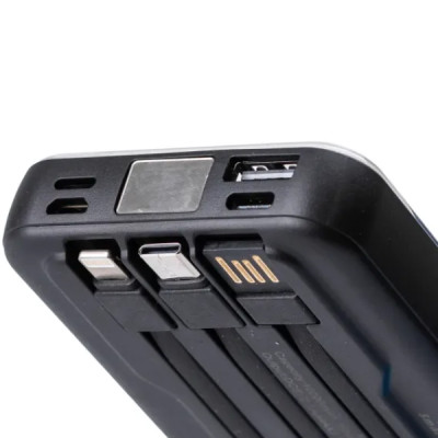 Повербанк 10000 mAh з бездротовою зарядкою USB-С/USB-A/microUSB/Apple Lightning 3 шнури в комплекті