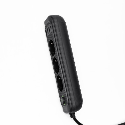 Сетевой фильтр-удлинитель с 3 розетки и 3 USB A + 1 Type-C на 3 метра, черый Сетевой фильтр-удлинитель с 3 розетки и 3 USB A + 1 Type-C на 3 метра, черый