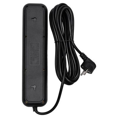 Сетевой фильтр-удлинитель 4 розетки и 3 USB A + 1 Type-C на 5 метров, черный Сетевой фильтр-удлинитель 4 розетки и 3 USB A + 1 Type-C на 5 метров, черный
