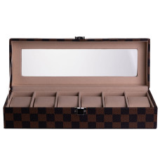 Шкатулка для хранения часов из экокожи с защепкой 31*11*7.5 см