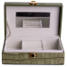 Скринька для зберігання прикрас із екошкіри на защіпці 16*10*6 см, зелений
