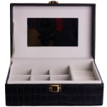 Скринька для зберігання прикрас із екошкіри на защіпці 20*14*8 см, чорний