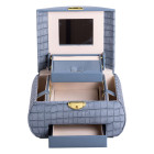 Кейс-органайзер для украшений с защелкой 24х17х18 см из экокожи, синий