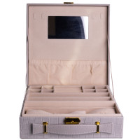 Кейс-органайзер для прикрас із защіпкою 26х26х9 см, сірий