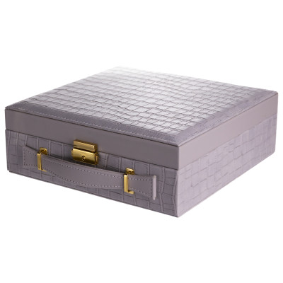 Кейс-органайзер для прикрас із защіпкою 26х26х9 см, сірий