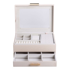 Шкатулка-органайзер для украшений 23х17х11см, бежевый