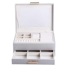 Шкатулка-органайзер для украшений 23х17х11см, серый