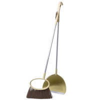 Набор для уборки щетка и совок с длинной ручкой 71 см, оливковый