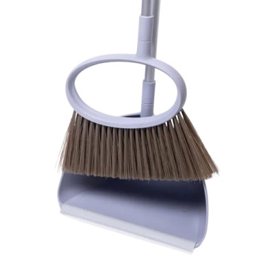 Набор для уборки щетка и совок с длинной ручкой 71 см, сиреневый