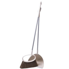 Набор для уборки щетка и совок с длинной ручкой 71 см, белый