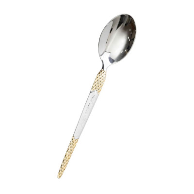 Набор чайных ложек 6 штук из нержавеющей стали 15 см, серебристый с золотом Набор чайных ложек 6 штук из нержавеющей стали 15 см, серебристый с золотом