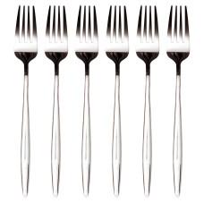 Набор столовых вилок 6 штук по 21 см из нержавеющей стали, серебристый