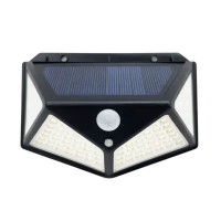 Ліхтар вуличний настінний 100 LED з датчиком руху та сонячною панеллю