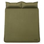 Надувной матрас автоматический 190*130*3 см с подушкой, армейский зеленый