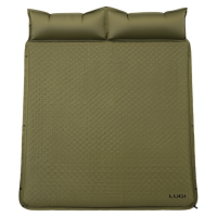 Надувний матрац автоматичний 190*130*3 см з подушкою, армійський зелений