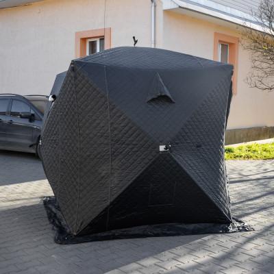 Палатка-куб для зимней рыбалки трехслойная 210*210*210 см, черный