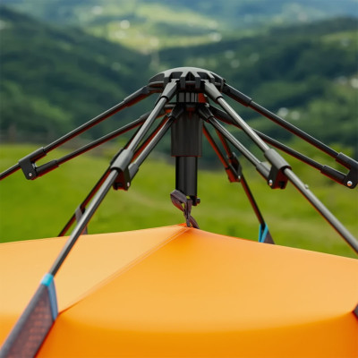 Палатка автоматическая на 2-4 человека 200*230*130 см двухслойная, оранжевый