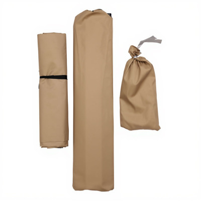 Тент туристический натяжной со стойками, бежевый