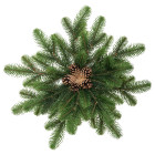 Підсвічник-вінок на 1 свічку Новорічний з декором зелений