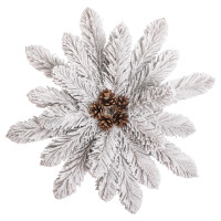 Підсвічник-вінок на 1 свічку Cвятковий з декором засніжений