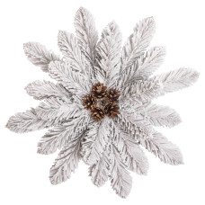 Подсвечник-венок на 1 свечу Праздничный с декором заснеженный