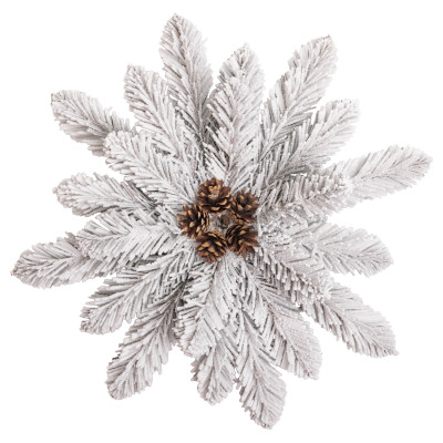 Підсвічник-вінок на 1 свічку Cвятковий з декором засніжений