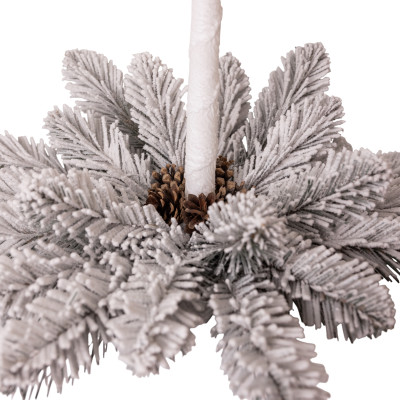 Підсвічник-вінок на 1 свічку Cвятковий з декором засніжений