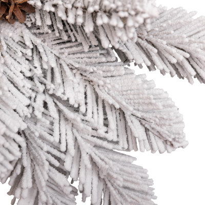 Підсвічник-вінок на 1 свічку Cвятковий з декором засніжений