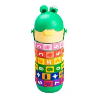 Термос детский интерактивный 430 мл с ручкой, зеленый