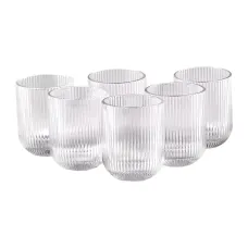 Набор стаканов для напитков 6 штук по 250 мл из толстого стекла, rainbow