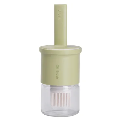 Банка для олії Oil Brush 300 мл з силіконовим пензликом, зелений