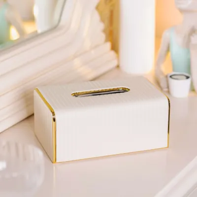 Серветниця з екошкіри 23х13,5х9 см, бежевий