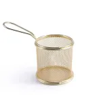 Кошик сервірувальний для фрі та снеків 9х9 см з гальванічним покриттям, золото