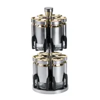 Набір баночок для спецій на підставці 12 баночок по 120 мл, хром