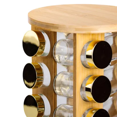 Набір ємностей для спецій 16 баночок по 110 мл на дерев'яній підставці